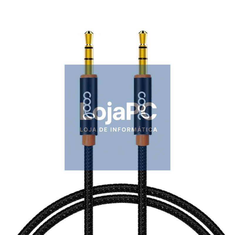 3,5 mm Jack a 3,5 mm Jack Cabo COOL Áudio Nylon Preto (1m)