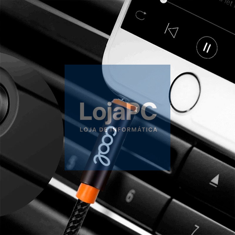 3,5 mm Jack a 3,5 mm Jack Cabo COOL Áudio Nylon Preto (1m) — imagem 2