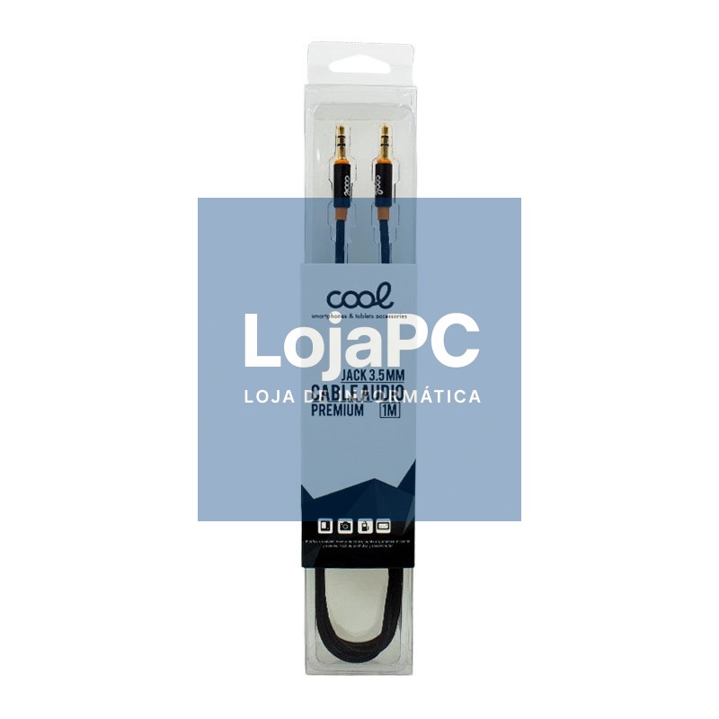 3,5 mm Jack a 3,5 mm Jack Cabo COOL Áudio Nylon Preto (1m) — imagem 3