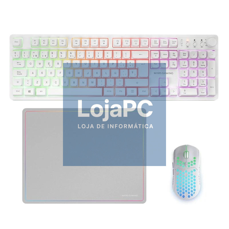 Mars Gaming Combo MCPWXWES GAMING 3IN1 RGB Blanco