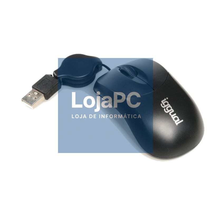 iggual Ratón retráctil COM-BASIC-800DPI negro