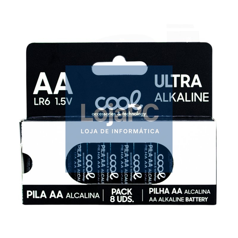 Bateria alcalina AA LR6 COOL (pacote com 8 unidades)