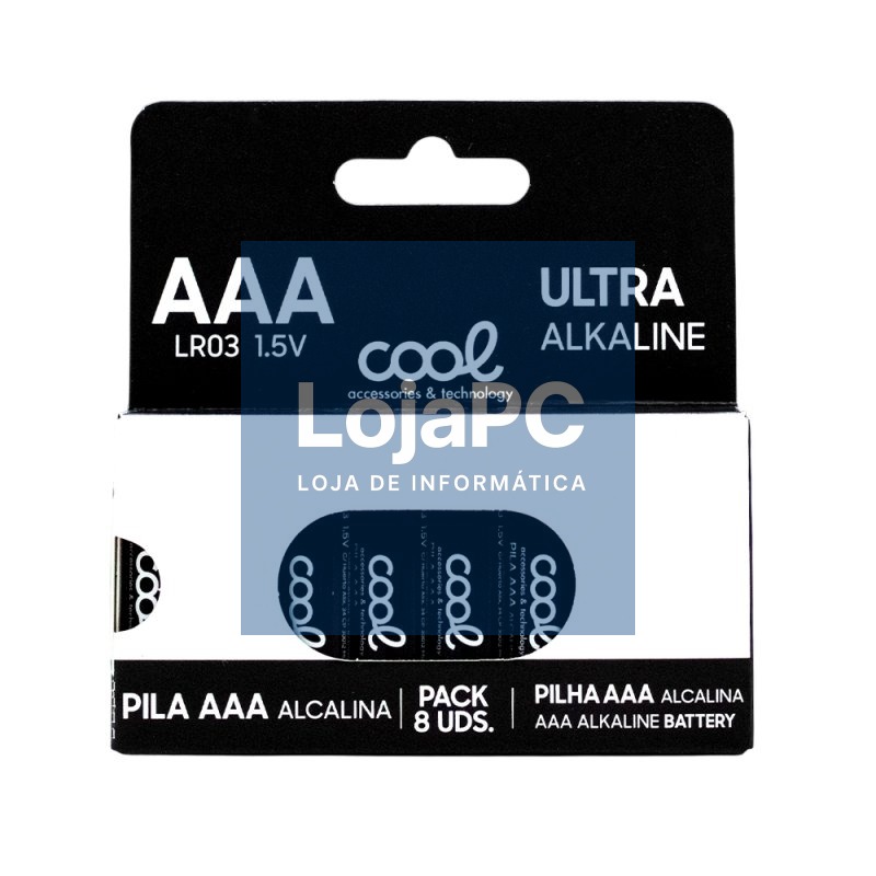Bateria alcalina AAA LR03 COOL (Pacote 8 unidades)