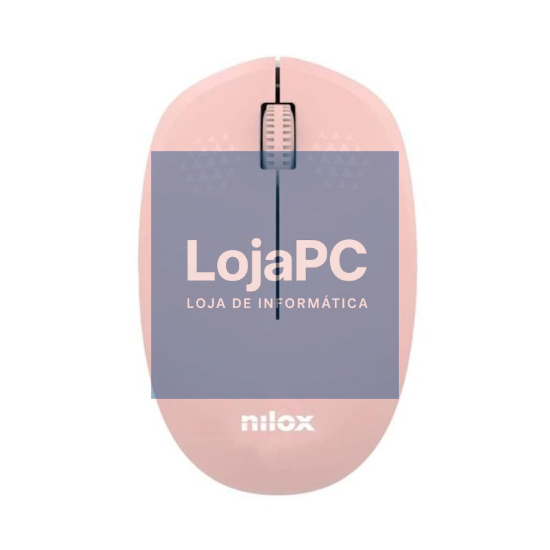 Nilox Ratón Wireless, 1000 DPI, 3 botones, Rosa