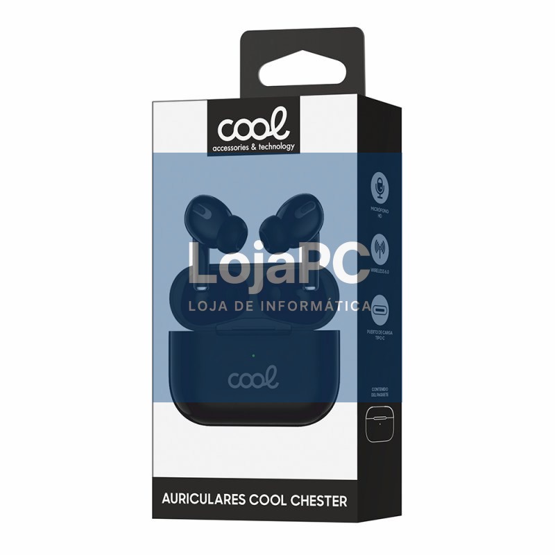 Auriculares Stereo Bluetooth Earbuds COOL Chester Preto — imagem 2