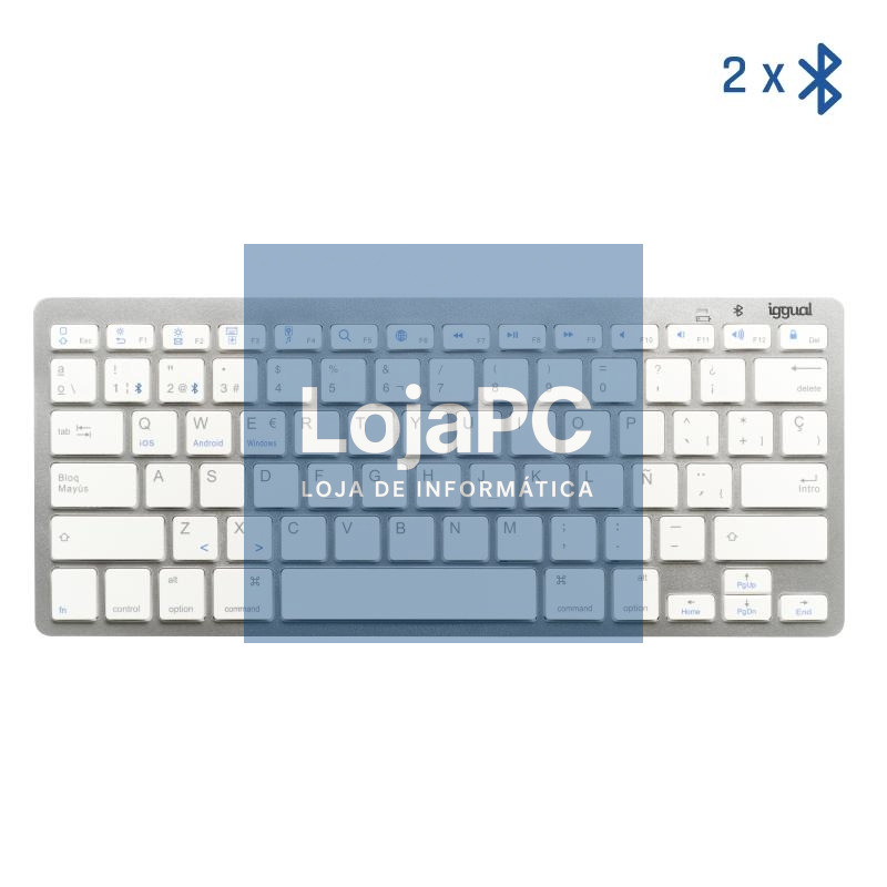 iggual Teclado Bluetooth Slim TKL-BT plata 2 canal