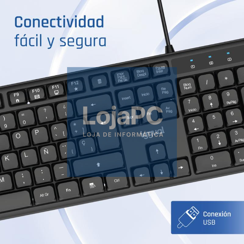 iggual Teclado USB estándar CK-SILENT-105T negro — imagem 5