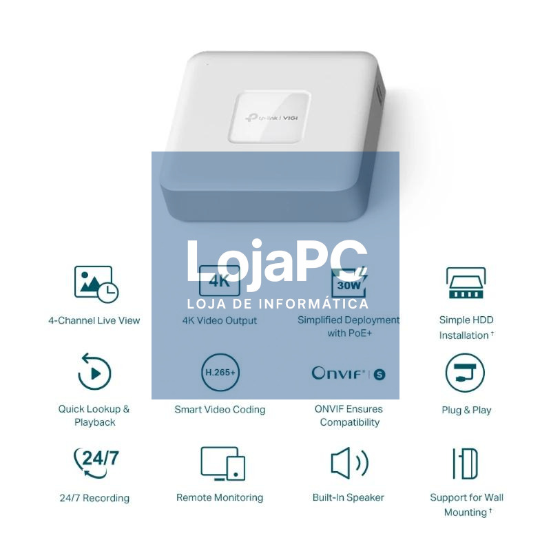 VIGI NVR1104H-4P Grabador IP Sencillo HDD 01 HDD 4 — imagem 2