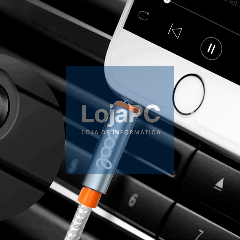 Conector de cabo 3,5 mm a Conector 3,5 mm FRIO Áudio-Audio Nylon Prata (1m) — imagem 2