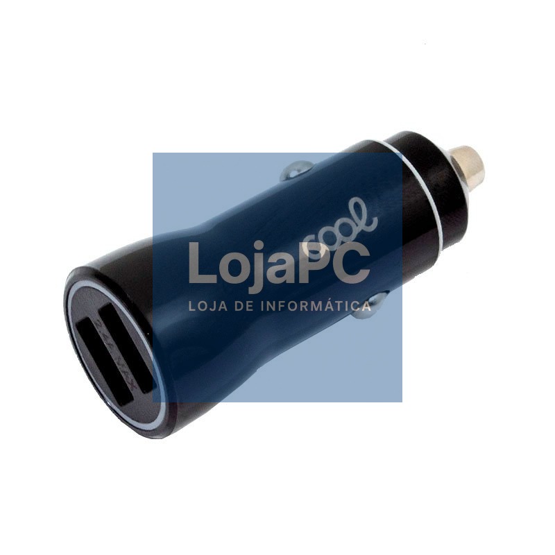 Car Charger MicroUsb Cable (2 x Usb) COOL 2.4A Kit 2 in 1 Black — imagem 4