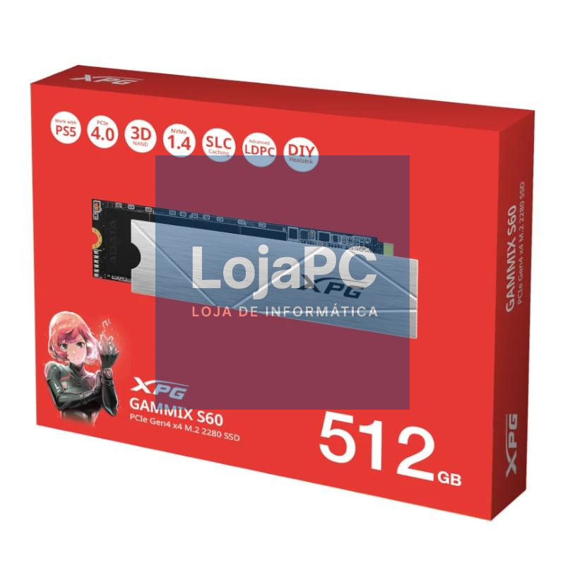 ADATA XPG SSD GAMMIX S60 512GB PCIe Gen4 x4 — imagem 3