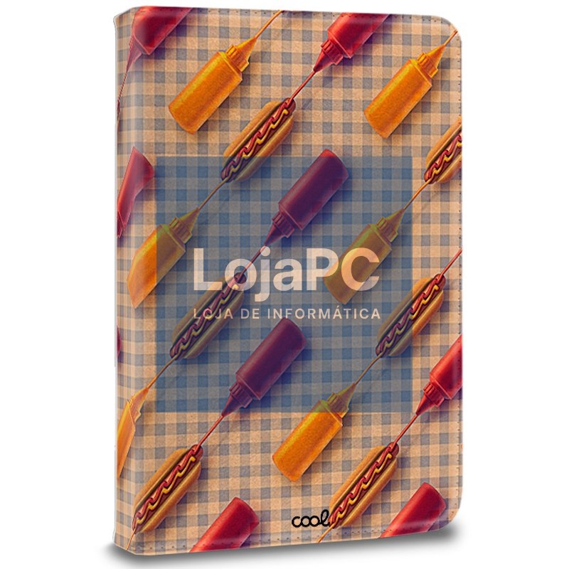 Case COOL Ebook Tablet 9.7 - 11 Inches Universal Drawings Hot Dogs (Square) — imagem 4