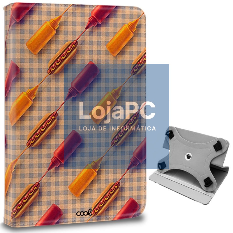 Case COOL Ebook Tablet 9.7 - 11 Inches Universal Drawings Hot Dogs (Square)