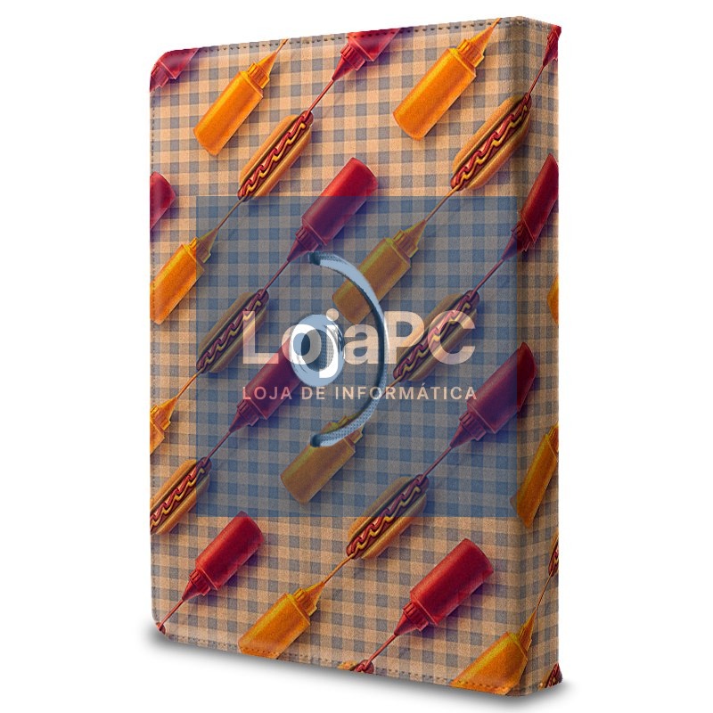 Case COOL Ebook Tablet 9.7 - 11 Inches Universal Drawings Hot Dogs (Square) — imagem 2