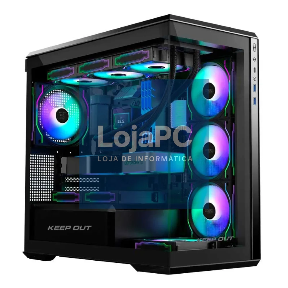 Keep Out Caja M-atx XC-905 Pro+ 4FANS HUB Type C