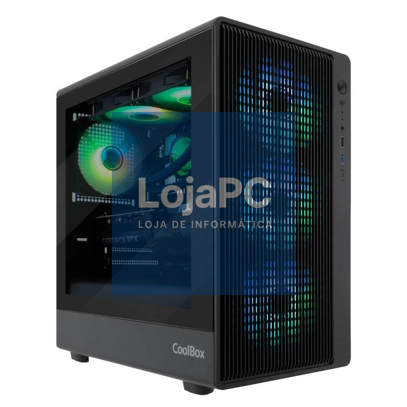 Coolbox Caja Gaming MATX GM350 DARKFACE USB-C 3.2 — imagem 2