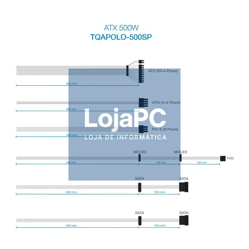 Tooq Fuente Alimentación TQAPOLO-500SP 500W PFC — imagem 5