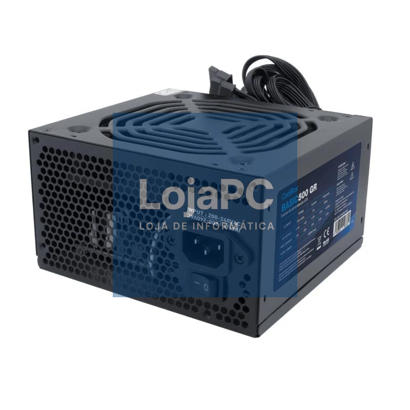 CoolBox Fuente.Alim 20+4 pin ATX BASIC 500W — imagem 2