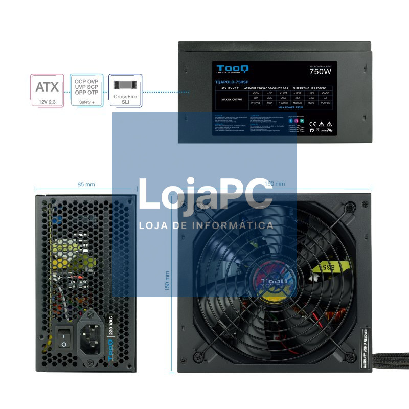 Tooq Fuente Alimentación TQAPOLO-750SP 750W — imagem 2