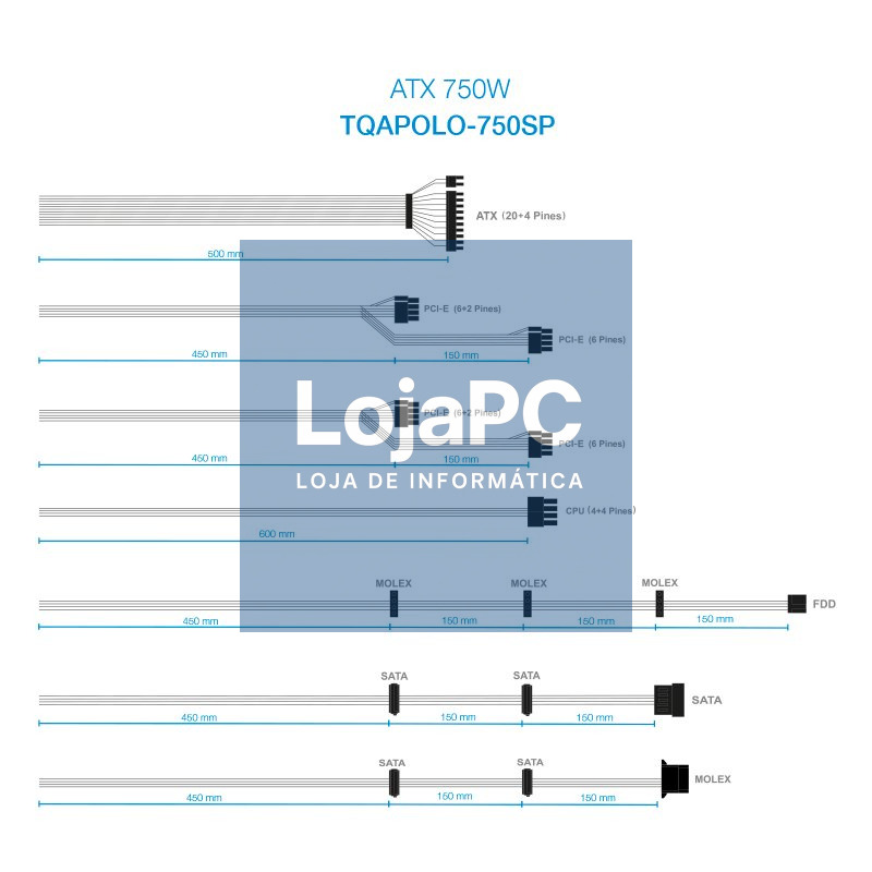Tooq Fuente Alimentación TQAPOLO-750SP 750W — imagem 3