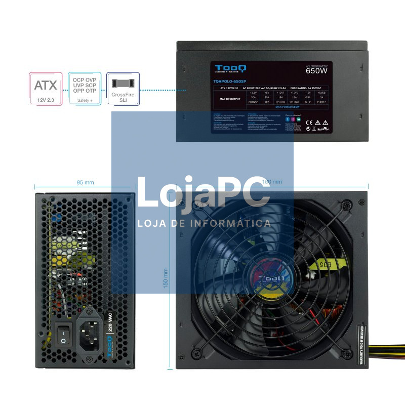 Tooq Fuente Alimentación TQAPOLO-650SP 650W — imagem 2