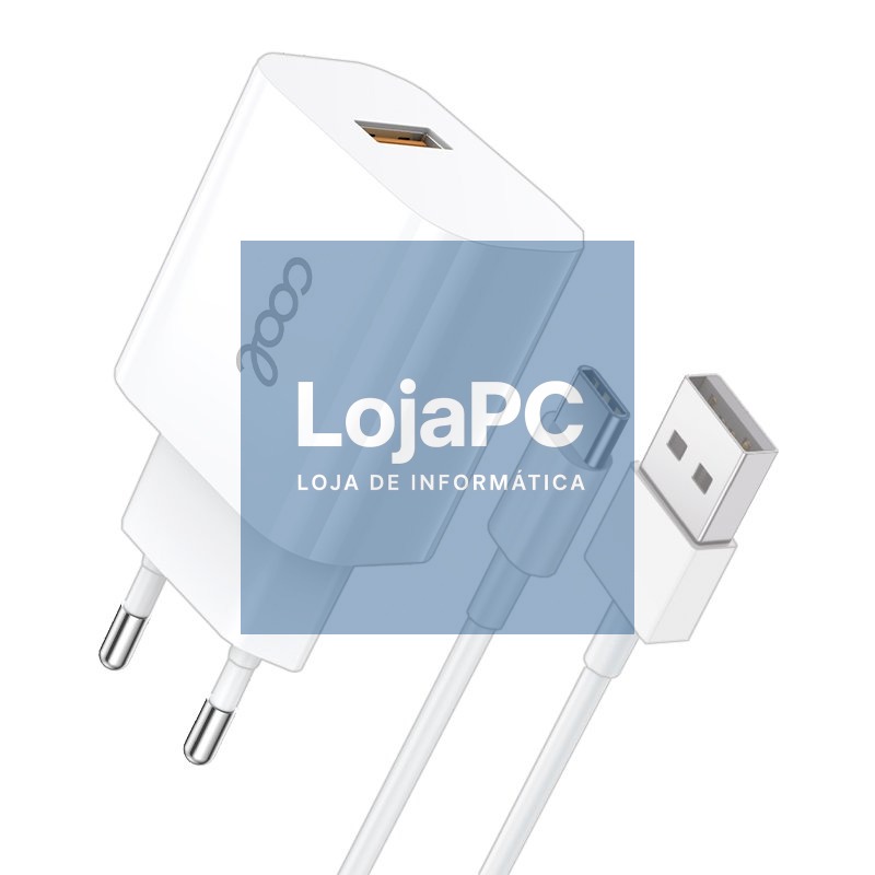 Charger + Cable Type C COOL Universal 2.4Amp White