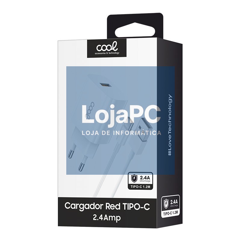 Charger + Cable Type C COOL Universal 2.4Amp White — imagem 2