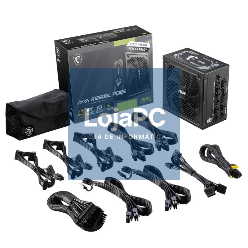 MSI Fuente Alimentación MAG A1250GL 1250W 80+ Gold — imagem 3