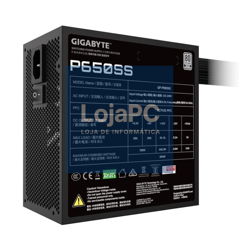 Gigabyte Fuente Alimentación GP-P650SS 650W 80+ — imagem 2