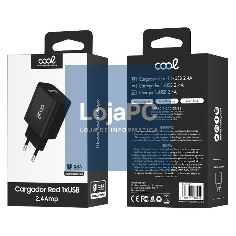 Charger Network Adapter USB Universal COOL 2.4 Amps Black — imagem 4