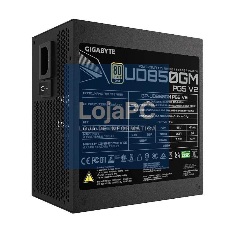 Gigabyte Fuente Alimentación GP-UD850GM PG5 V2 — imagem 3