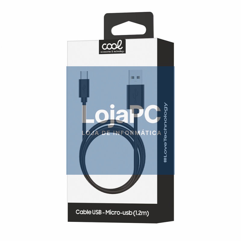 Compatible USB Cable COOL Universal (micro-usb) 1.2 meters Black 2.4 Amp — imagem 3