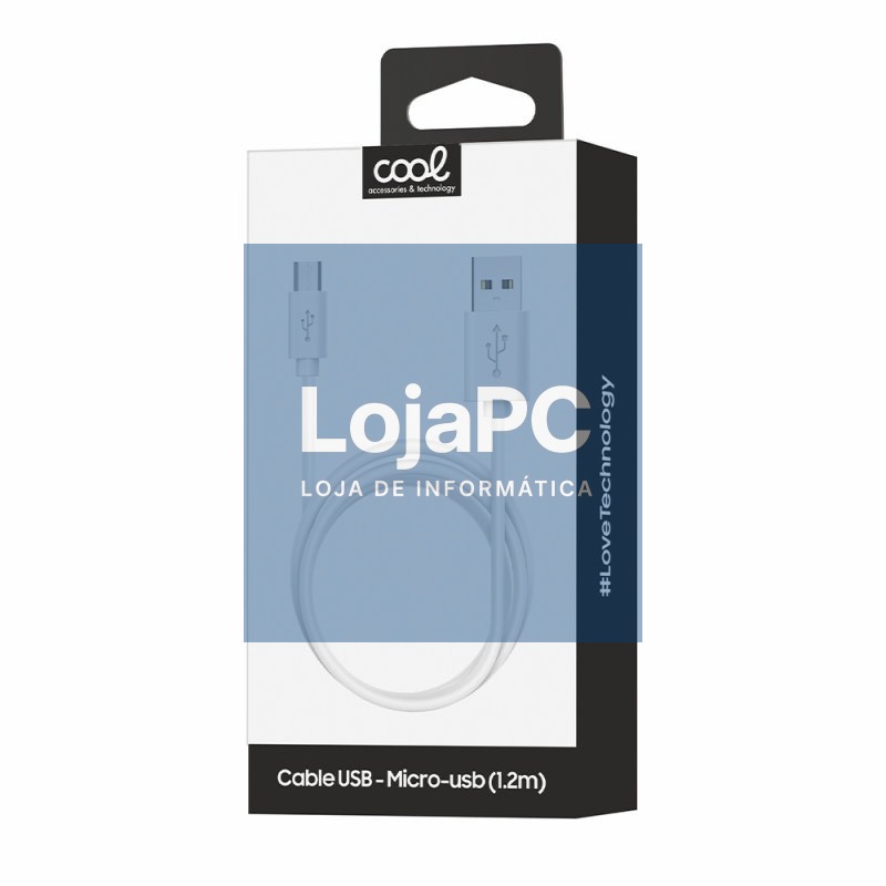 Compatible USB Cable COOL Universal (Micro-Usb) 1.2 meters White 2.4 Amp — imagem 2