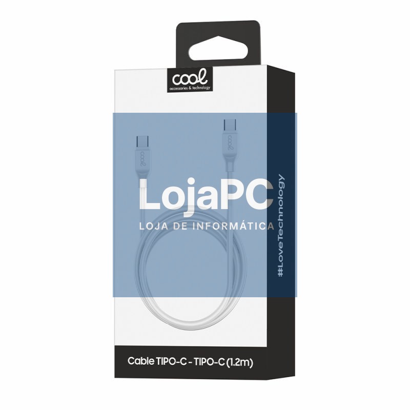 Compatible USB Cable COOL Universal TYPE-C to TYPE-C (1.2 meter) White 3 Amp — imagem 2