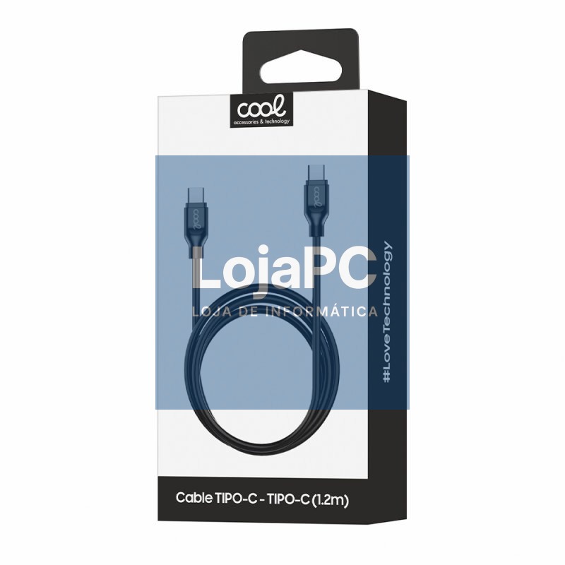 Compatible USB Cable COOL Universal TYPE-C to TYPE-C (1.2 meters) Black 3 Amp — imagem 3