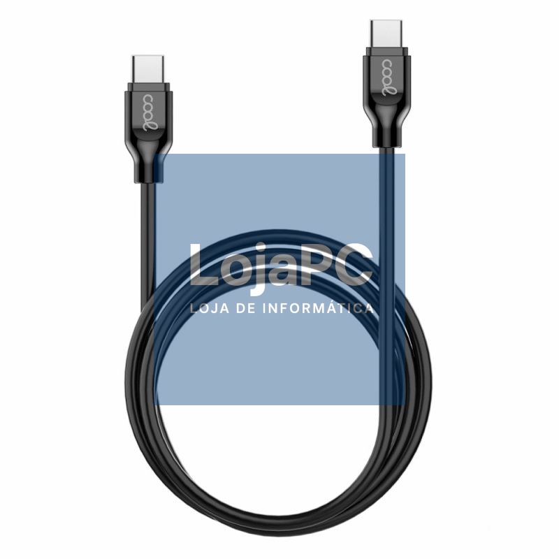 Compatible USB Cable COOL Universal TYPE-C to TYPE-C (1.2 meters) Black 3 Amp — imagem 2