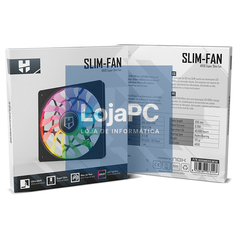 NOX HUMMER SLIM-Fan ARGB 120mm — imagem 3