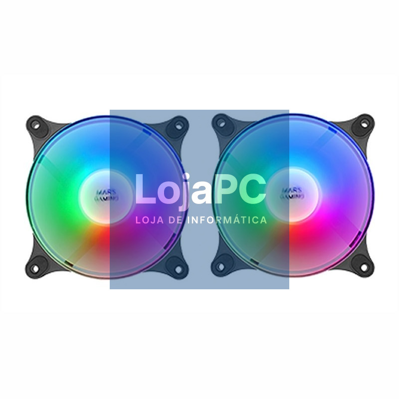 MARS GAMING MFDUO 12CM 2XFANRGB Ult-silent Black