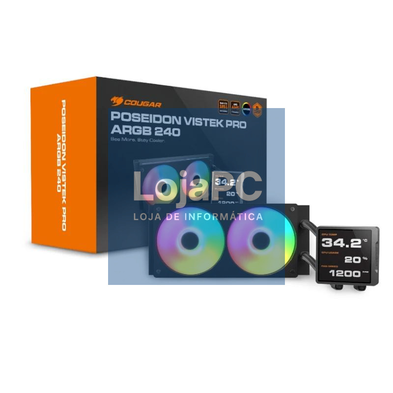 Cougar Ref. Liq Poseidon Vistek Pro ARGB 240 Black — imagem 3
