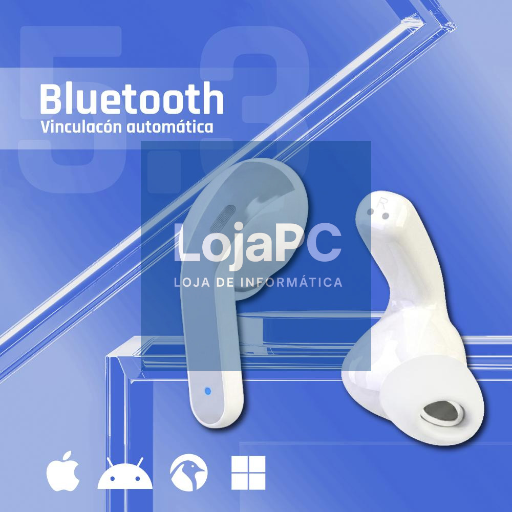 iggual Auriculares inalámbricos TWS Bluetooth blan — imagem 2