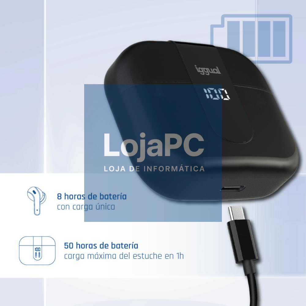 iggual Auriculares inalámbricos TWS Bluetooth negr — imagem 3