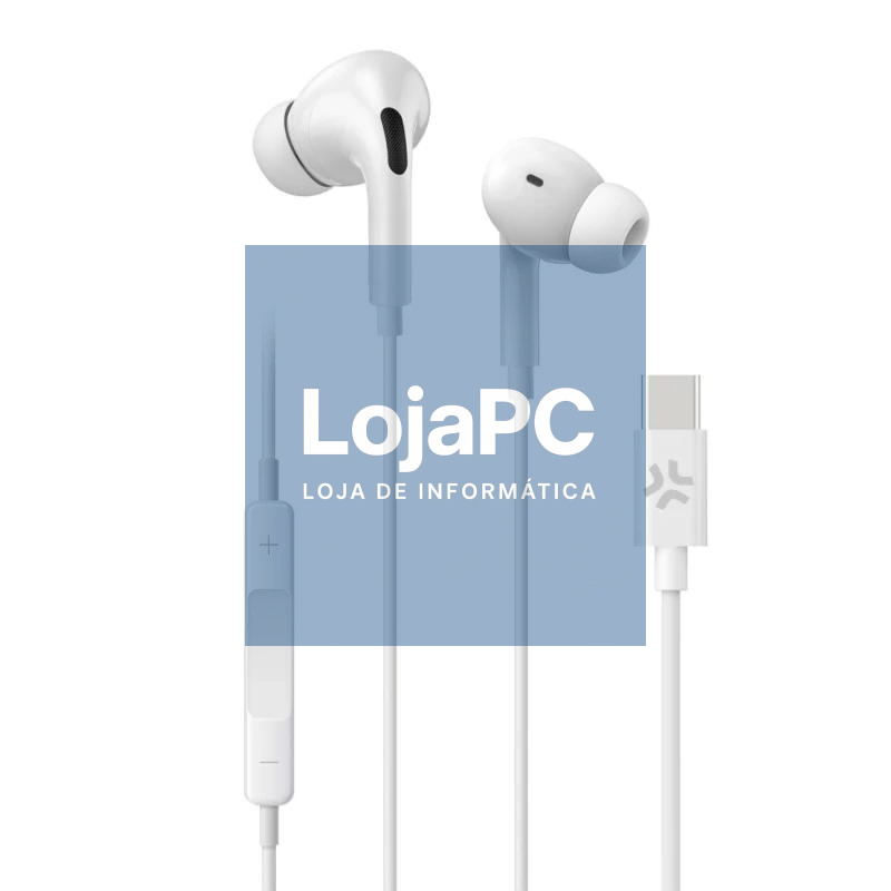 Celly Auriculares cable Usb-C Blanco