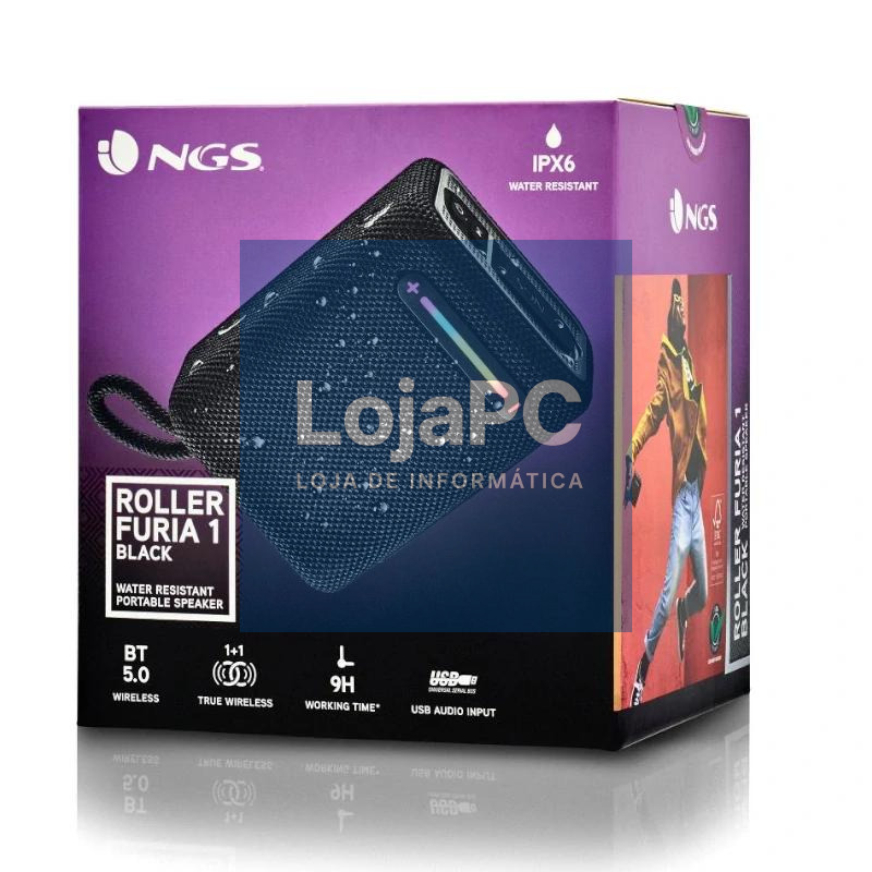 NGS Altavoz Rollerfuria1 BT RGB IPX6 Negro 15W — imagem 2