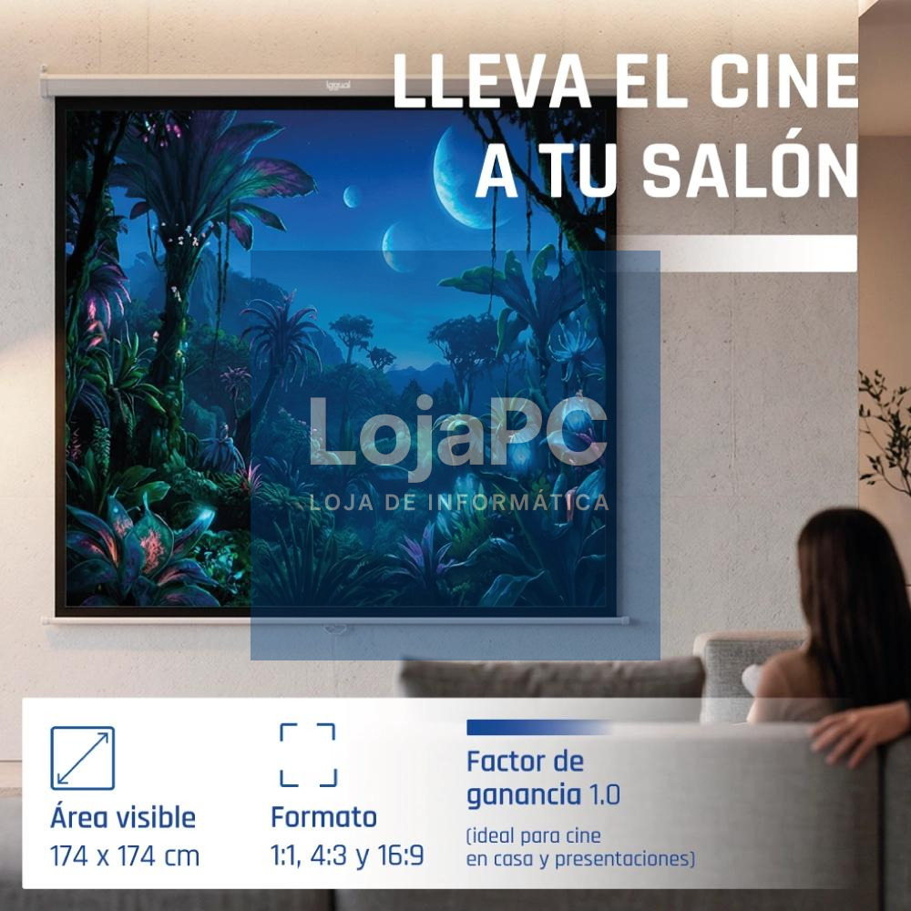 iggual Pantalla manual 1:1 100" 180x180 cm — imagem 2