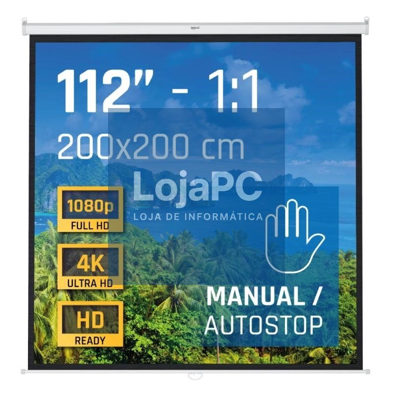 iggual Pantalla manual 1:1 112" 200x200 cm
