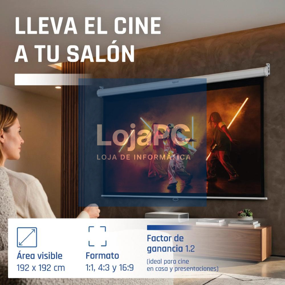 iggual Pantalla manual 1:1 112" 200x200 cm — imagem 5