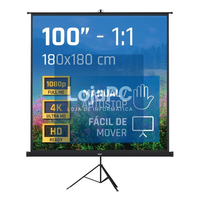 iggual Pantalla 100" 180x180 cm 1:1 trípode+bolsa