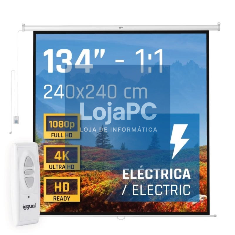 iggual Pantalla eléctrica 1:1 134" 240x240 cm