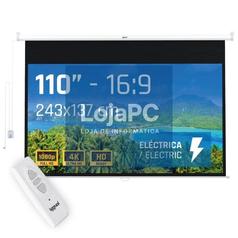 iggual Pantalla eléctrica 16:9 110" 243x137 cm