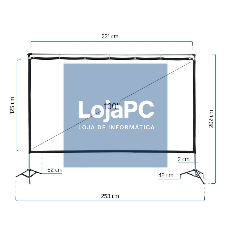 iggual Pantalla exterior portable 100" 221x124 cm — imagem 2